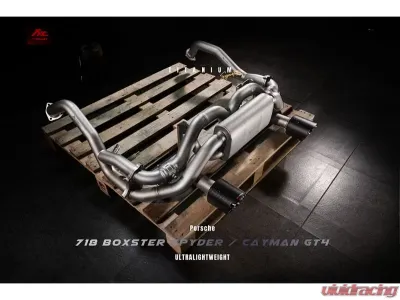 Fi Exhaust Titanium Signature Series Valvetronic Muffler for Porsche 718 GT4 | Spyder OPF 2020+ - PH-718GT4PFTI-CBV + TIP63114S*2