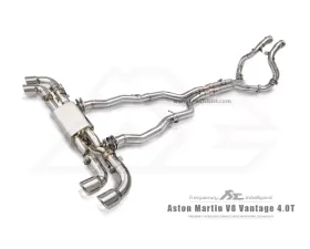 Fi Exhaust Race Downpipe for Aston Martin V8 Vantage 4.0TT M177 2018+, Quad Tips