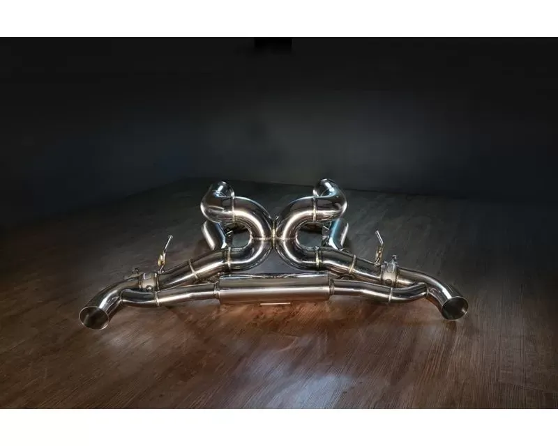 FI Exhaust Valvetronic Muffler + Dual Silver Tips Compatible with OEM Elect. Valve No Remote Control Included McLaren GT V8 2020+ - MC-GT-CBOE + TIP-GT-S