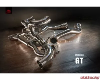 FI Exhaust Valvetronic Muffler with Dual Silver Tips for McLaren GT V8 2020+ - MC-GT-CBOE + TIP-GT-S