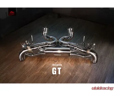 FI Exhaust Valvetronic Muffler with Dual Silver Tips for McLaren GT V8 2020+ - MC-GT-CBOE + TIP-GT-S
