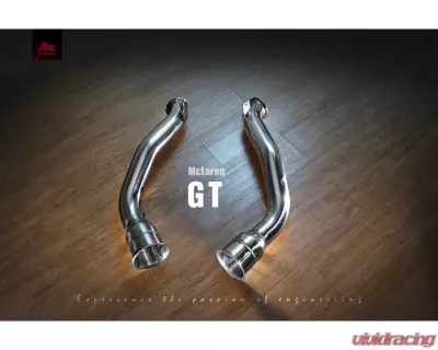 FI Exhaust Valvetronic Muffler with Dual Silver Tips for McLaren GT V8 2020+ - MC-GT-CBOE + TIP-GT-S