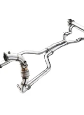 FI Exhaust Front Pipe Mid X-Pipe for BMW F90 M5 | Competition 2017+ | Quad Silver Tips                                     - BN-90M-CBE + TIP70101S*2 + TIP63101S*2 + CAB-BTB*2 - Image 2