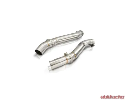 FI Exhaust Front Pipe Mid X-Pipe for BMW F91 F92 M8 Coupe Competition 2019+ Quad Silver Tips - BN-91M-CBE + TIP70114S*4 + CAB-BTB*2