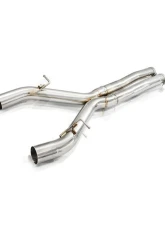 FI Exhaust Front Pipe Mid X-Pipe for BMW F91 F92 M8 Coupe Competition 2019+ Quad Silver Tips                                     - BN-91M-CBE + TIP70114S*4 + CAB-BTB*2 - Image 5