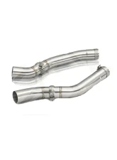 FI Exhaust Front Pipe Mid X-Pipe for BMW F96 X6M Competition 2020+ with Quad Silver Tips                                     - BN-96M-CBE + TIP70114S*4 + CAB-BTB*2 - Image 3