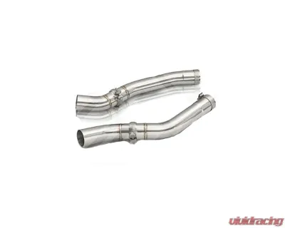 FI Exhaust Front Pipe Mid X-Pipe for BMW F96 X6M Competition 2020+ with Quad Silver Tips - BN-96M-CBE + TIP70114S*4 + CAB-BTB*2