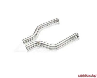 FI Exhaust Front Pipe Mid X-Pipe for BMW F96 X6M Competition 2020+ with Quad Silver Tips - BN-96M-CBE + TIP70114S*4 + CAB-BTB*2