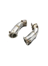 FI Exhaust Front Pipe Mid X-Pipe for BMW F96 X6M Competition 2020+ with Quad Silver Tips                                     - BN-96M-CBE + TIP70114S*4 + CAB-BTB*2 - Image 6