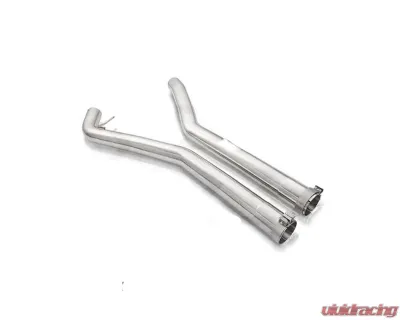 FI Exhaust Front Pipe Mid Pipe for BMW G20 G21 M340I OPF 3.0T B58 2019+ Quad Silver Tip - BN-G2058-FP + BN-G2058-CBE + TIP-70101Q-S + ACT-BN + CAB-BT2B
