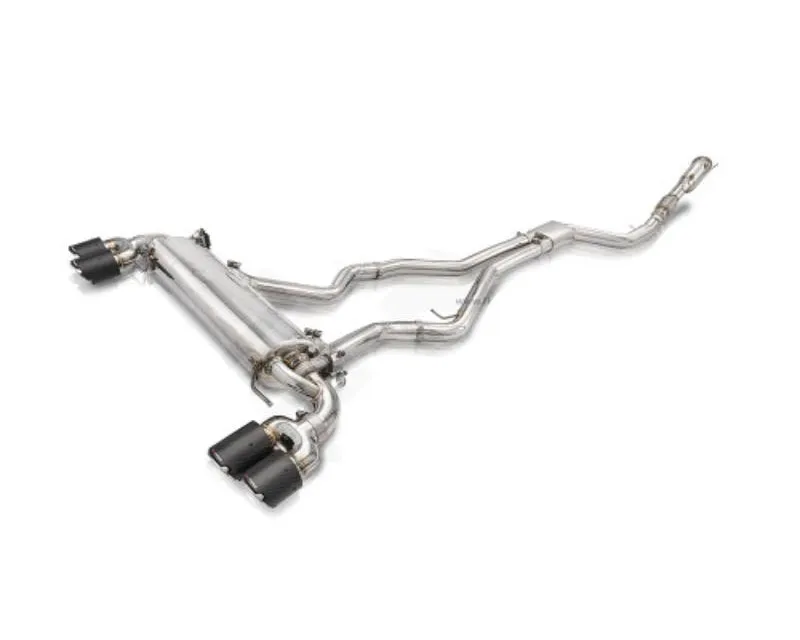 FI Exhaust Front Pipe | Mid Pipe with Retains OEM Valve Settings No Remote Valvetronic Muffler with Quad Silver Tip BMW G20 | G21 M340I OPF | 3.0T B58 | 2019+ - BN-G2058-FP + BN-G2058-CBE + TIP-70101Q-S + ACT-BN + CAB-BT2B