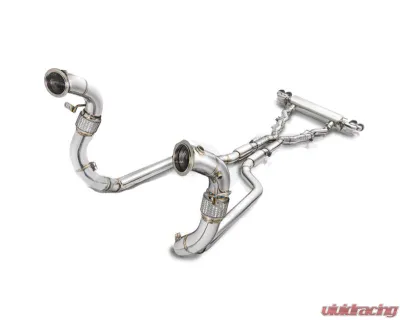 FI Exhaust Full Catback System for 2021+ BMW G82 M4 | Mid X-Pipe with Quad Silver Tips - BN-G82MPF-CBE + TIP70101S*4 + CAB-BTB*2