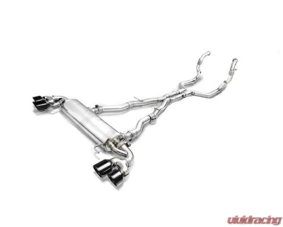 FI Exhaust Full Catback System for 2021+ BMW G82 M4 | Mid X-Pipe with Quad Silver Tips - BN-G82MPF-CBE + TIP70101S*4 + CAB-BTB*2