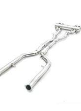 FI Exhaust Front Pipe Mid X-Pipe for BMW G87 M2 2023+ with Quad Silver Tips                                     - BN-G87MF-CBE + TIP70114S*4 + CAB-BTB*2 - Image 2