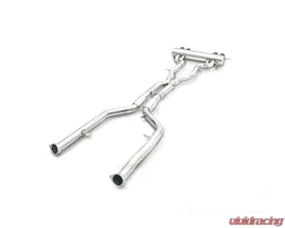 FI Exhaust Front Pipe Mid X-Pipe for BMW G87 M2 2023+ with Quad Silver Tips - BN-G87MF-CBE + TIP70114S*4 + CAB-BTB*2