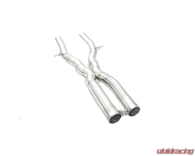 FI Exhaust Front Pipe Mid X-Pipe for BMW G87 M2 2023+ with Quad Silver Tips - BN-G87MF-CBE + TIP70114S*4 + CAB-BTB*2