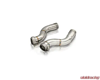 FI Exhaust Front Pipe Mid X-Pipe for BMW G87 M2 2023+ with Quad Silver Tips - BN-G87MF-CBE + TIP70114S*4 + CAB-BTB*2