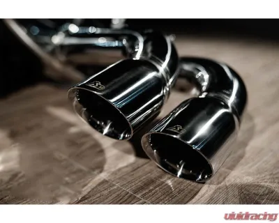 FI Exhaust BMW i8 Coupe | Roadster 2014+ Dual Gold Tips, Retains OEM Valve Settings - BN-I8-CBE-G + CAB-BTB