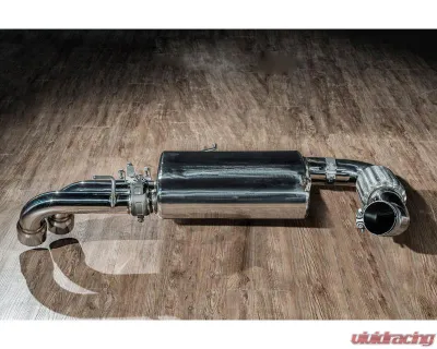 FI Exhaust BMW i8 Coupe | Roadster 2014+ Dual Gold Tips, Retains OEM Valve Settings - BN-I8-CBE-G + CAB-BTB