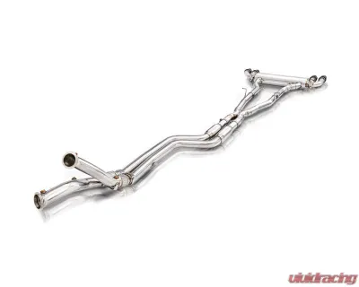 Fi Exhaust Front Pipe Mid X-Pipe for BMW F97 X3M Competition 2019+ with Quad Silver Tips - BN-X98M-CBE + TIP63101S*4