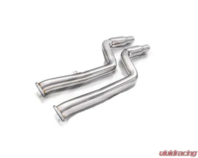 Fi Exhaust Front Pipe Mid X-Pipe for BMW F97 X3M Competition 2019+ with Quad Silver Tips - BN-X98M-CBE + TIP63101S*4