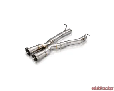 Fi Exhaust Front Pipe Mid X-Pipe for BMW F97 X3M Competition 2019+ with Quad Silver Tips - BN-X98M-CBE + TIP63101S*4