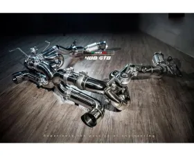 FI Exhaust Valvetronic Muffler with Dual Silver Tips and Standard Remote Ferrari 488 GTB | Spider 2015-2020