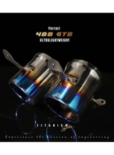FI Exhaust Titanium Valvetronic Muffler with Dual Titanium Blue Tips for Ferrari 488 GTB | Spider 2015-2020                                     - FR-488TI-CBV + TIP-488TI-TB + R2020OBD + OBD-CAB-V - Image 6