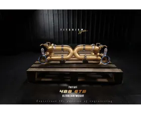 FI Exhaust Titanium Valvetronic Muffler with Dual Titanium Blue Tips for Ferrari 488 GTB | Spider 2015-2020