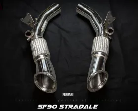FI ExhaustFerrari SF90 Stradale FI Exhaust OPF Race Downpipe 2019+ Stainless Steel