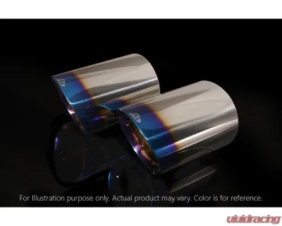 FI ExhaustMotorsport FI Exhaust Front Pipe Mid Pipe Valvetronic Muffler Triple Titanium Blue Tips for Honda Civic Type-R FK8 2.0T 2017-2022 - HD-FK8-CBV + TIP-FK8-TB + R2016OL + OBD-CAB-V