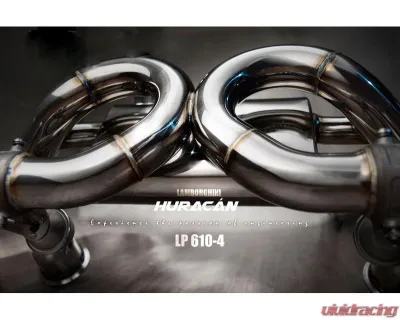 Fi Exhaust Titanium Valvetronic Muffler with Stainless Quad Silver Tips for Lamborghini Huracan LP580-2 2014+ - LM-610TI-CBV + TIP-610-S + R2020OBD + OBD-CAB-V