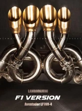 FI Exhaust Valvetronic Muffler with Quad Chrome Black Tips and Standard Remote Lamborghini Aventador LP700-4 F1 High Pitch Version 2011+                                     - LM-700F1-CBV + TIP-700F1-B + R2016OL + OBD-CAB-V - Image 2