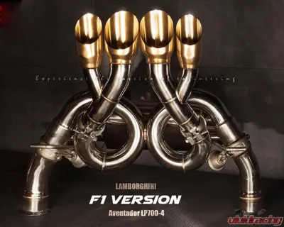 FI Exhaust Valvetronic Muffler with Quad Chrome Black Tips and Standard Remote Lamborghini Aventador LP700-4 F1 High Pitch Version 2011+ - LM-700F1-CBV + TIP-700F1-B + R2016OL + OBD-CAB-V