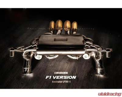 FI Exhaust Valvetronic Muffler with Quad Chrome Black Tips and Standard Remote Lamborghini Aventador LP700-4 F1 High Pitch Version 2011+ - LM-700F1-CBV + TIP-700F1-B + R2016OL + OBD-CAB-V
