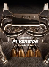 FI Exhaust Valvetronic Muffler with Quad Chrome Black Tips and Standard Remote Lamborghini Aventador LP700-4 F1 High Pitch Version 2011+                                     - LM-700F1-CBV + TIP-700F1-B + R2016OL + OBD-CAB-V - Image 5