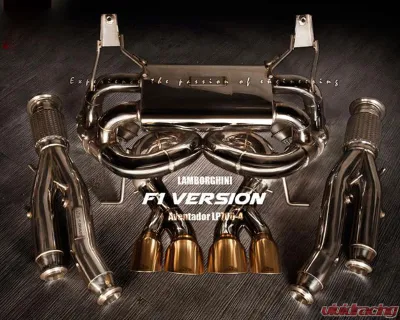 FI Exhaust Valvetronic Muffler with Quad Chrome Black Tips and Standard Remote Lamborghini Aventador LP700-4 F1 High Pitch Version 2011+ - LM-700F1-CBV + TIP-700F1-B + R2016OL + OBD-CAB-V