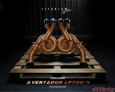Fi Exhaust Titanium Valvetronic Muffler with Quad Blue Tips for Lamborghini Aventador LP700-4 2011+ - LM-700F1TI-CBV + TIP-700F1TI-TB + R2020OBD + OBD-CAB-V