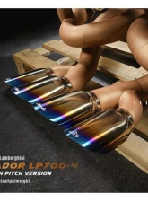Fi Exhaust Titanium Valvetronic Muffler with Quad Blue Tips for Lamborghini Aventador LP700-4 2011+                                     - LM-700F1TI-CBV + TIP-700F1TI-TB + R2020OBD + OBD-CAB-V - Image 5