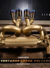 FI Exhaust Titanium Valvetronic Muffler with Quad Blue Tips for Lamborghini Aventador LP700-4 2011+                                     - LM-700VOTI-CBV + TIP-700VOTI-TB + R2020OBD + OBD-CAB-V - Image 3