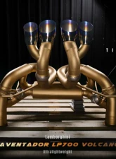 FI Exhaust Titanium Valvetronic Muffler with Quad Blue Tips for Lamborghini Aventador LP700-4 2011+                                     - LM-700VOTI-CBV + TIP-700VOTI-TB + R2020OBD + OBD-CAB-V - Image 4