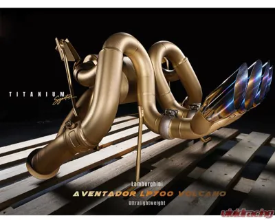 FI Exhaust Titanium Valvetronic Muffler with Quad Blue Tips for Lamborghini Aventador LP700-4 2011+ - LM-700VOTI-CBV + TIP-700VOTI-TB + R2020OBD + OBD-CAB-V