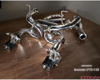 FI Exhaust Valvetronic Muffler for Lamborghini Aventador LP770-4 SVJ 2019+, Dual Black Tips - LM-770-CBV + TIP-770-B