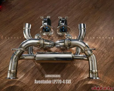 FI Exhaust Valvetronic Muffler for Lamborghini Aventador LP770-4 SVJ 2019+, Dual Black Tips - LM-770-CBV + TIP-770-B