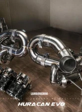 FI Exhaust Valvetronic Muffler with LP-640 Dual Silver Tips with Standard Remote Lamborghini Huracan EVO Race Version 2019+                                     - LM-EVO-CBV + TIP-640P-S + R2016OL + OBD-CAB-V - Image 2