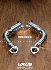 Fi Exhaust Mid Pipe with OEM Valve Settings for Lamborghini Urus 2018+ - Silver Quad Tips                                     - LM-URUS-CBOE + TIP-URUS-S - Image 4