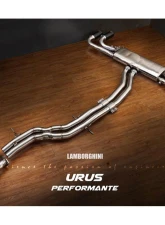 Fi Exhaust Mid Pipe with OEM Valve Settings for Lamborghini Urus 2018+ - Silver Quad Tips                                     - LM-URUS-CBOE + TIP-URUS-S - Image 6