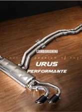 Fi Exhaust Mid Pipe with OEM Valve Settings for Lamborghini Urus 2018+ - Silver Quad Tips                                     - LM-URUS-CBOE + TIP-URUS-S - Image 6