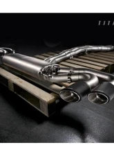 FI Exhaust Mid Pipe with Titanium for Lamborghini Urus 2018+, Stainless Quad Silver Tips                                     - LM-URUSTi-CBOE + TIP-URUS-S - Image 3