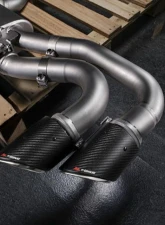 FI Exhaust Mid Pipe with Titanium for Lamborghini Urus 2018+, Stainless Quad Silver Tips                                     - LM-URUSTi-CBOE + TIP-URUS-S - Image 5